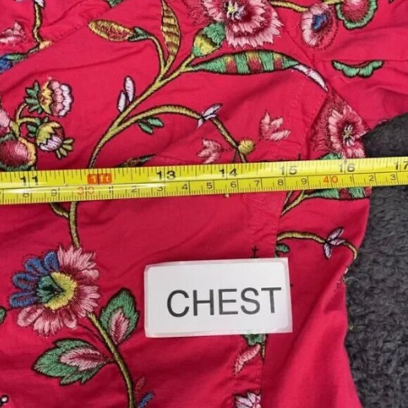 Vtg Johnny Was BIYA Cotton S Floral Embroidered Flowers Jacket Blazer Top - Picture 8 of 10